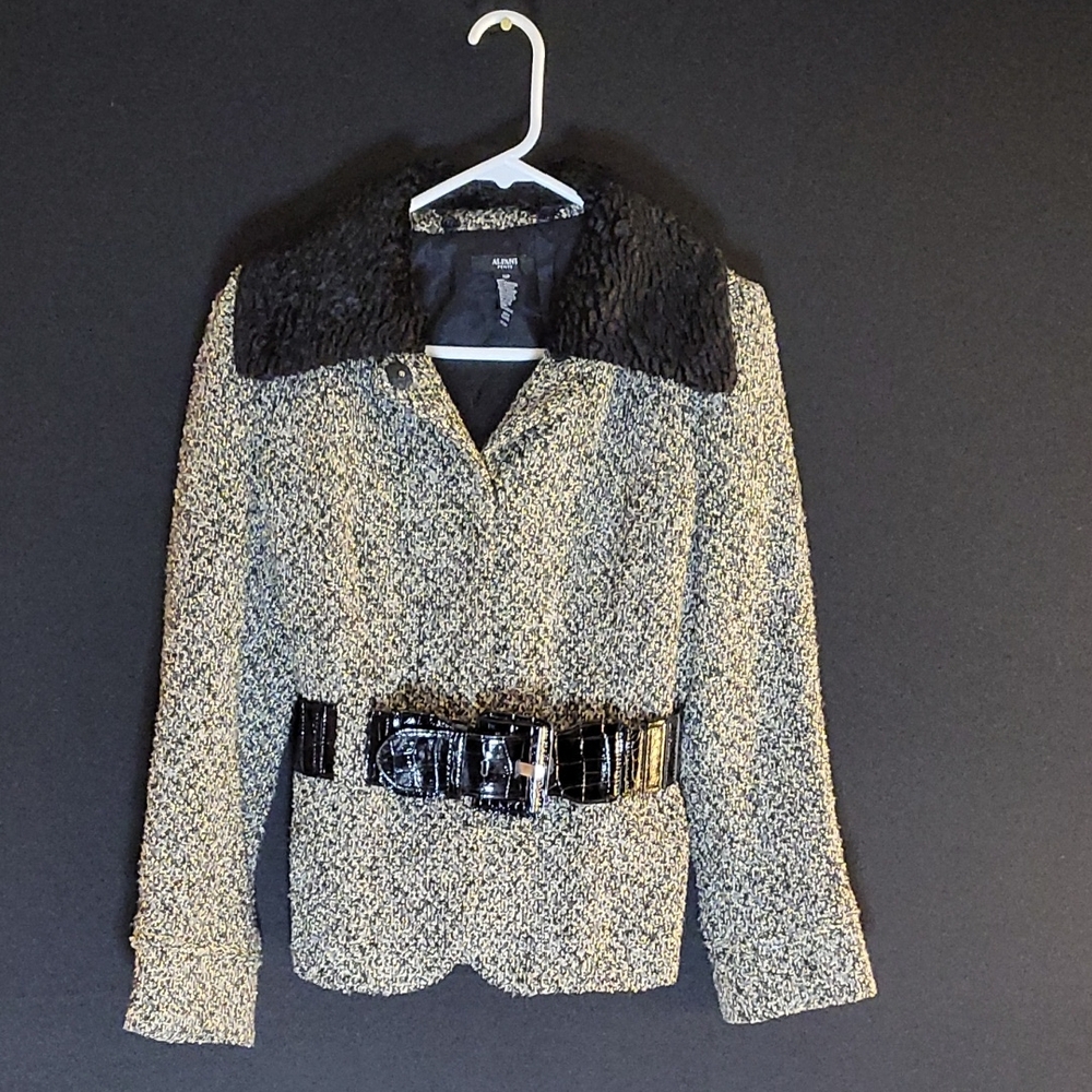 Alfani Black and Gray Textured Blazer